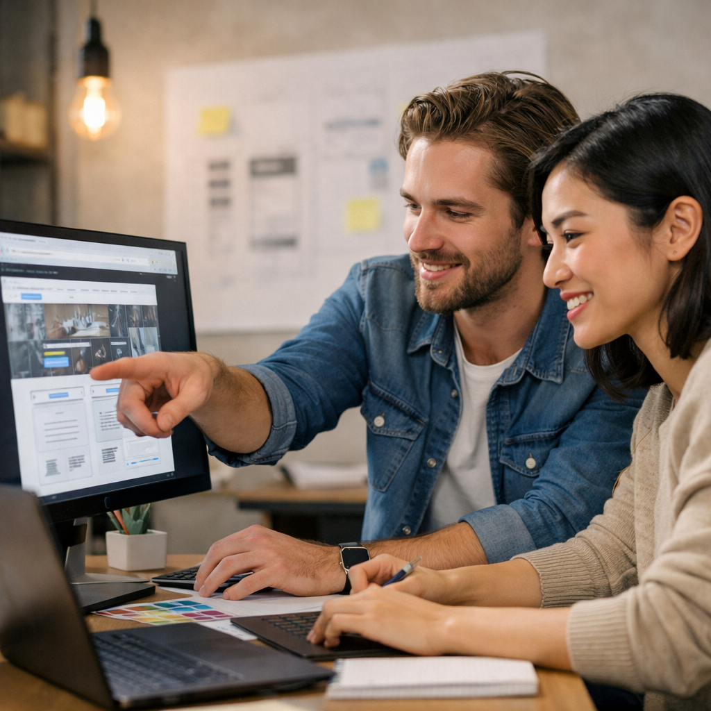 Designer collaborating